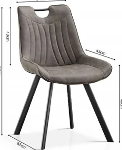 Rousseau Stuhl Paco - dunkelgraue Mikrofaser