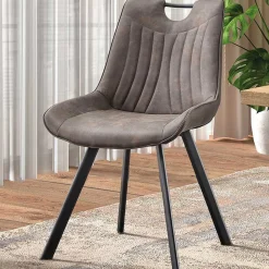 Rousseau Stuhl Paco - dunkelgraue Mikrofaser