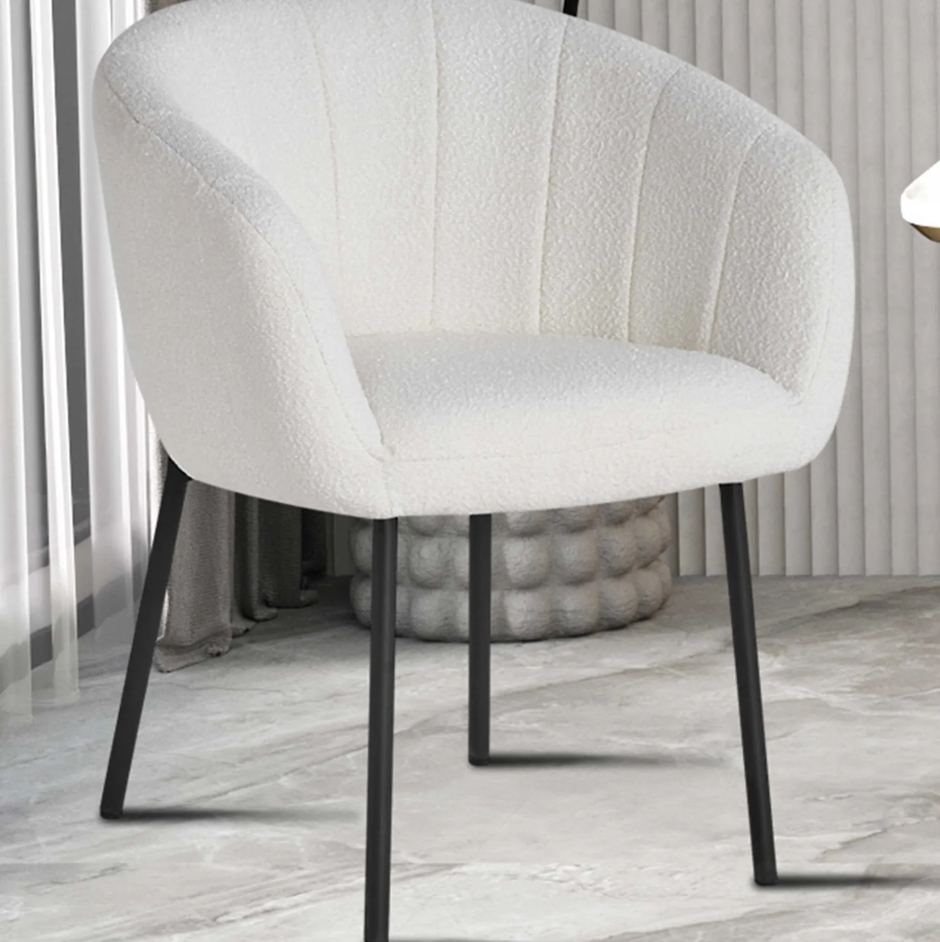 Rousseau Stuhl Sevilla Bouclé-Stoff | Metallbeine |