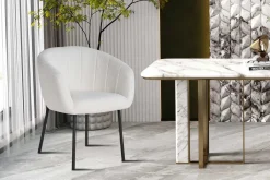 Rousseau Stuhl Sevilla Bouclé-Stoff | Metallbeine |