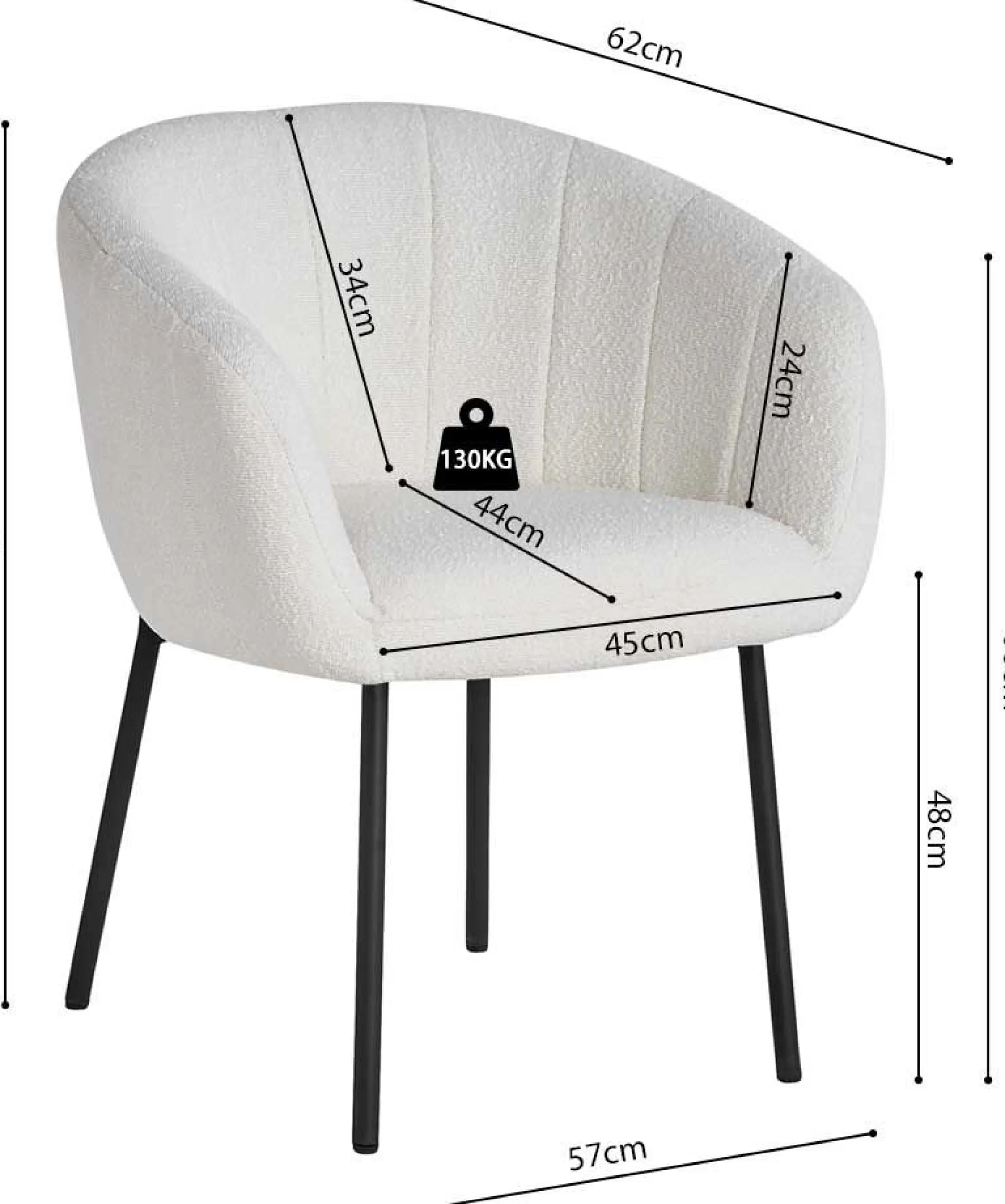 Rousseau Stuhl Sevilla Bouclé-Stoff | Metallbeine |