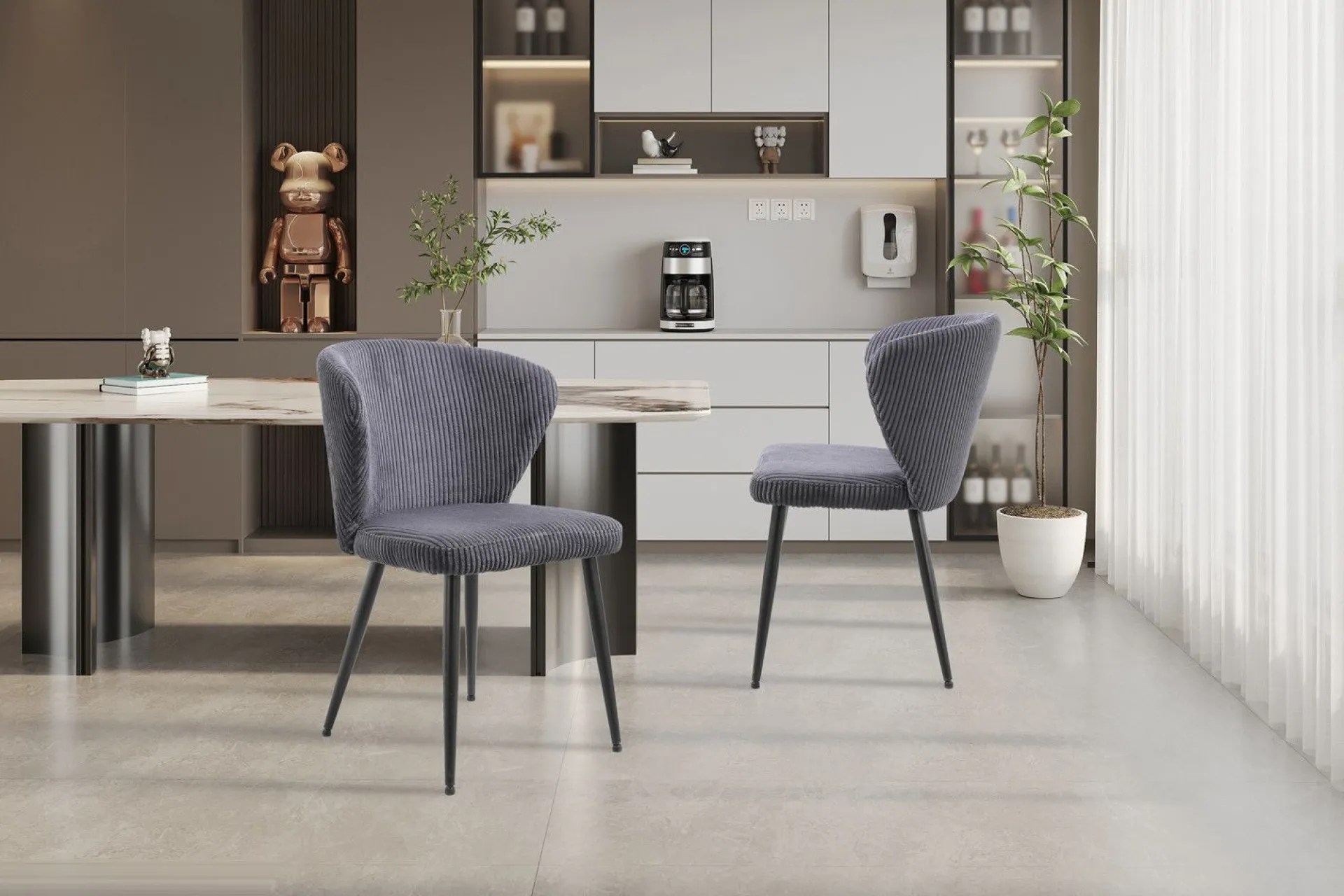 Rousseau Stuhl Tornado | 54 x 55 x 79 cm | Dunkel