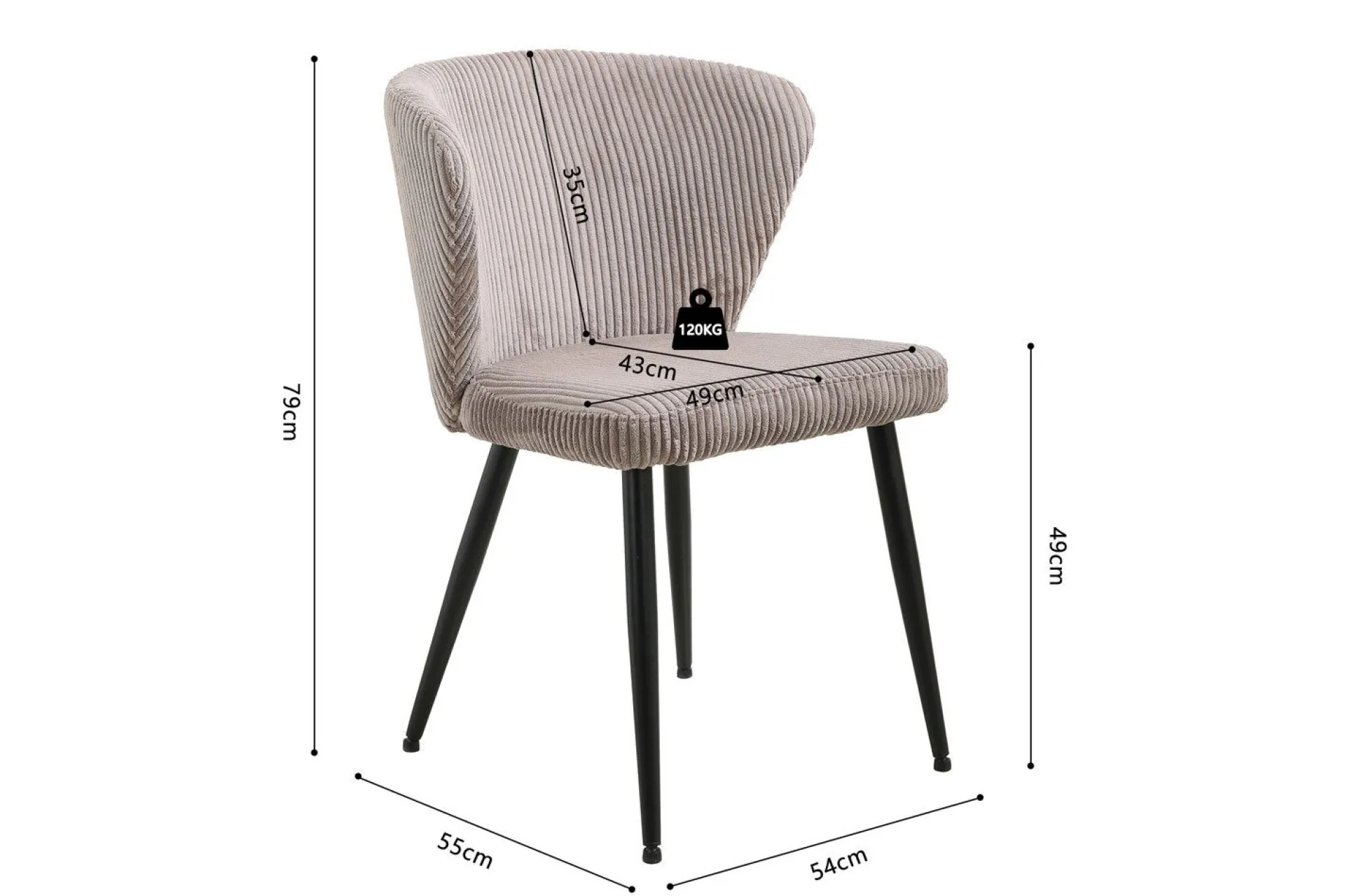 Rousseau Stuhl Tornado | 54 x 55 x 79 cm | Sandfarbe
