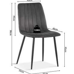 Rousseau Stuhl Willie - Samt /Füße schwarz