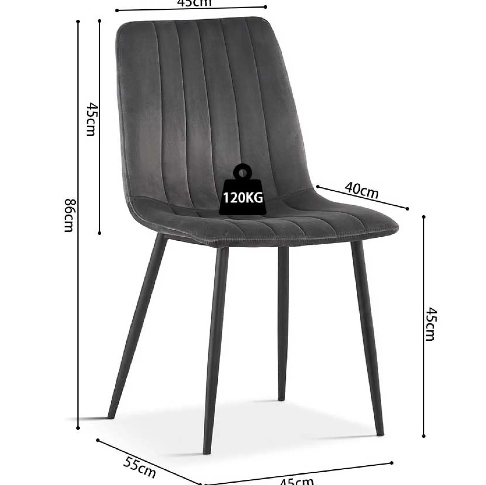 Rousseau Stuhl Willie - Samt /Füße schwarz