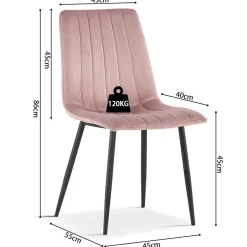 Rousseau Stuhl Willie - Samt /Füße schwarz