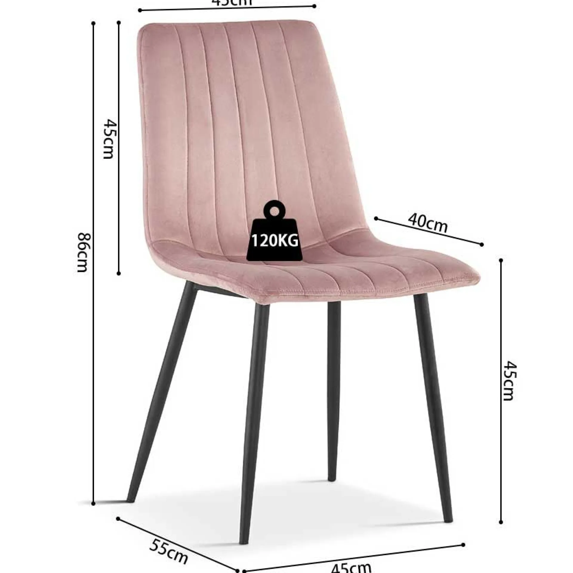 Rousseau Stuhl Willie - Samt /Füße schwarz