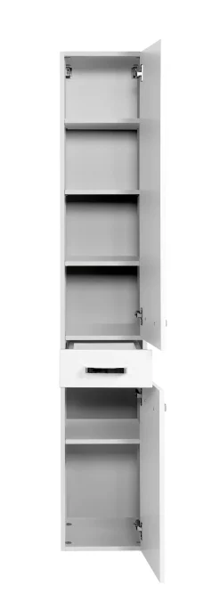 Säulenschrank Bobbi hoch 30cm 2 Türen und 1 Schublade - weiß