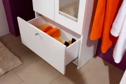Säulenschrank Fares 59cm mit 2 Türen und 1 Schublade - weiß