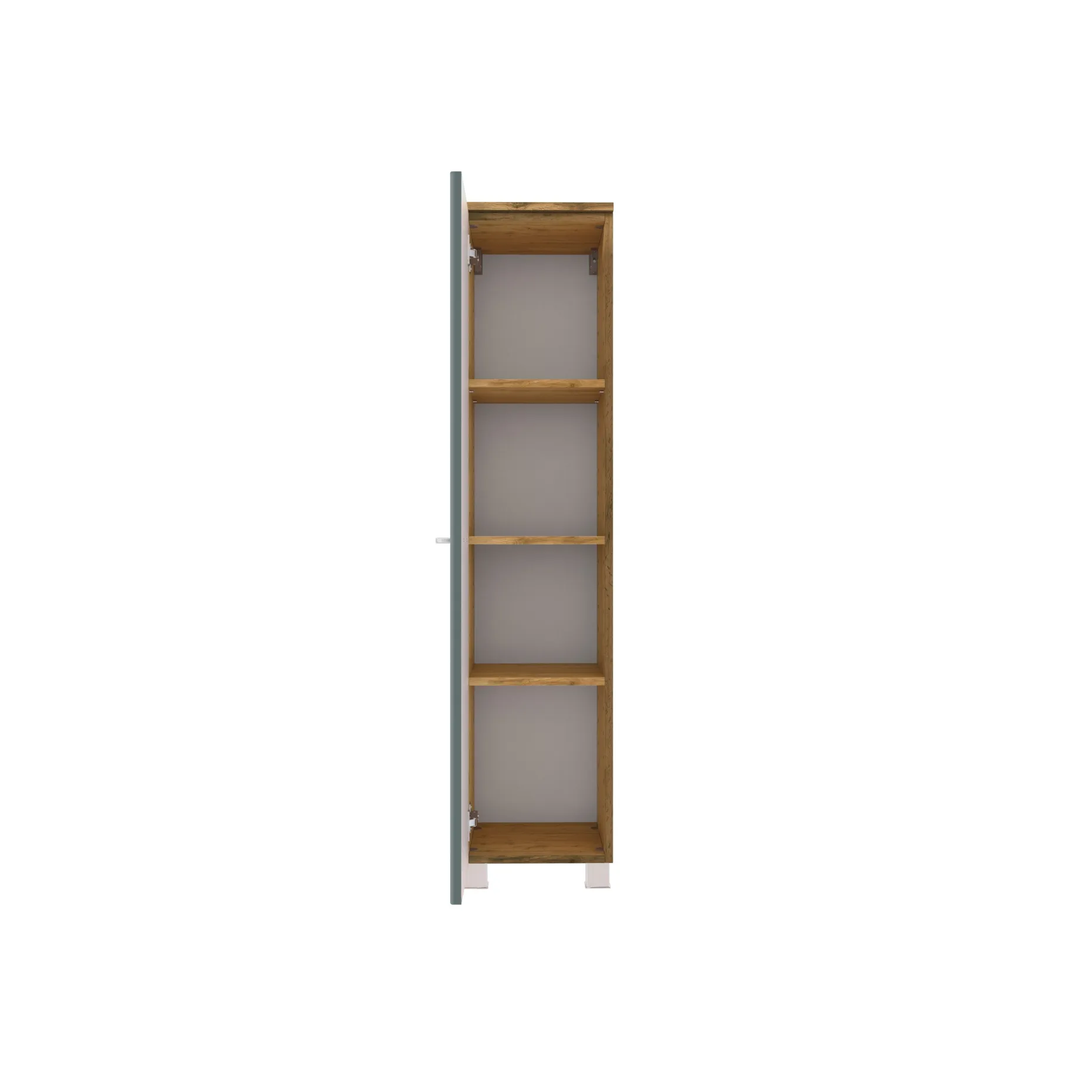 Säulenschrank Gene 30cm 1 Tür - wotan Eiche/grün