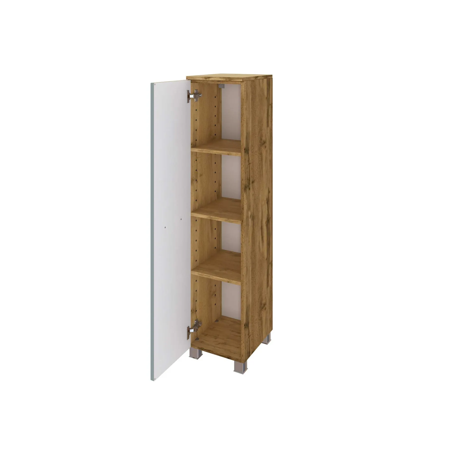 Säulenschrank Gene 30cm 1 Tür - wotan Eiche/grün