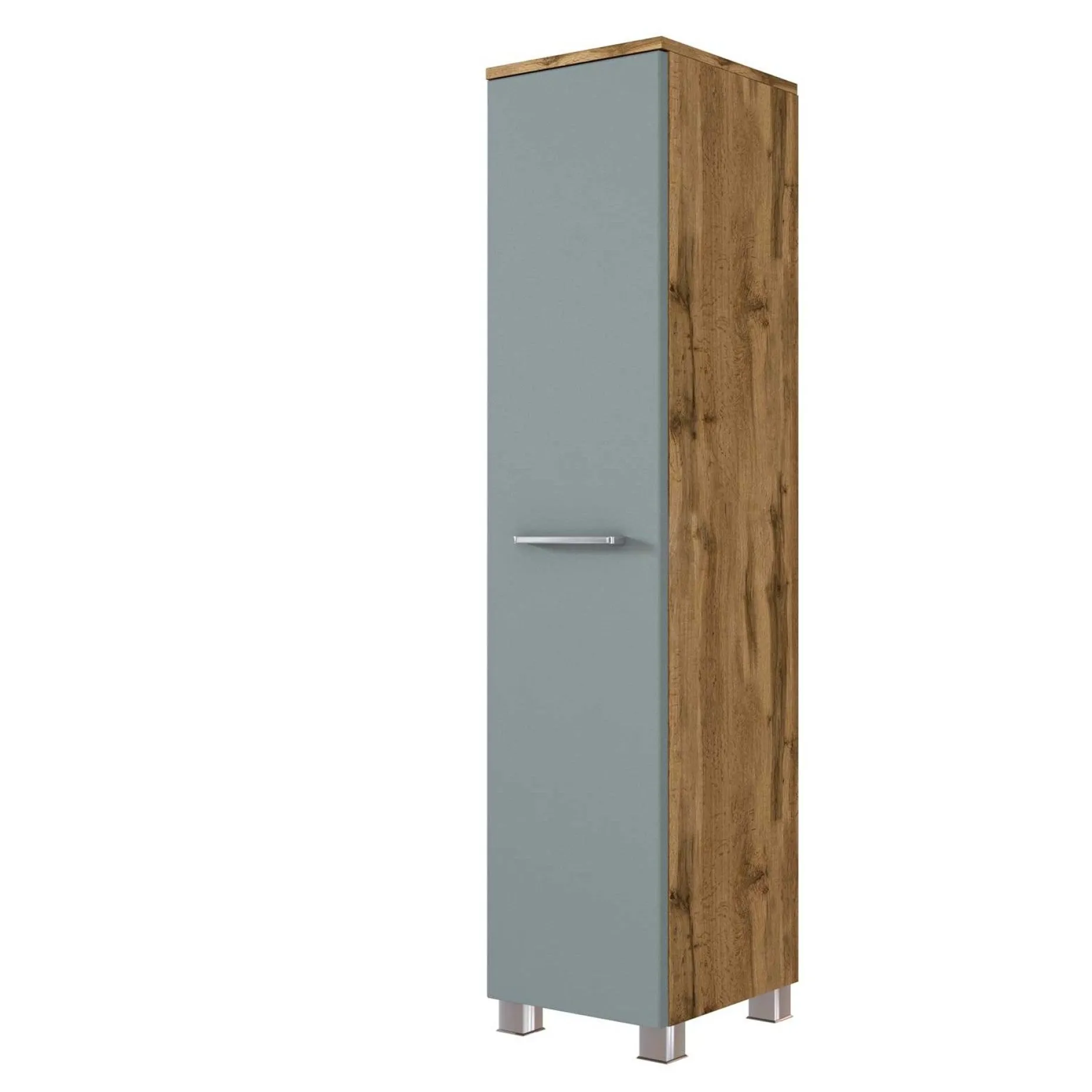 Säulenschrank Gene 30cm 1 Tür - wotan Eiche/grün