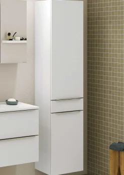 Säulenschrank Hansen 40cm 2 Türen und 1 Schublade - weiß