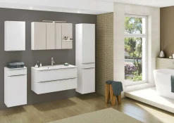 Säulenschrank Hansen 40cm 2 Türen und 1 Schublade - weiß