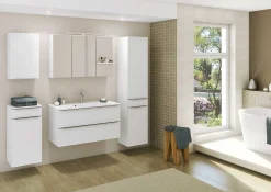 Säulenschrank Hansen 40cm 2 Türen und 1 Schublade - weiß