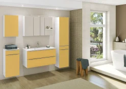 Säulenschrank Hansen 40cm 2 Türen und 1 Schublade - gelb/weiß
