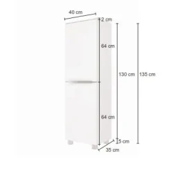 Säulenschrank Hansen 40cm 2 Türen - weiß