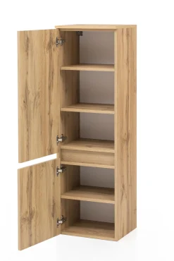 Säulenschrank Helina 40cm 2 Türen - Eiche/Weiß