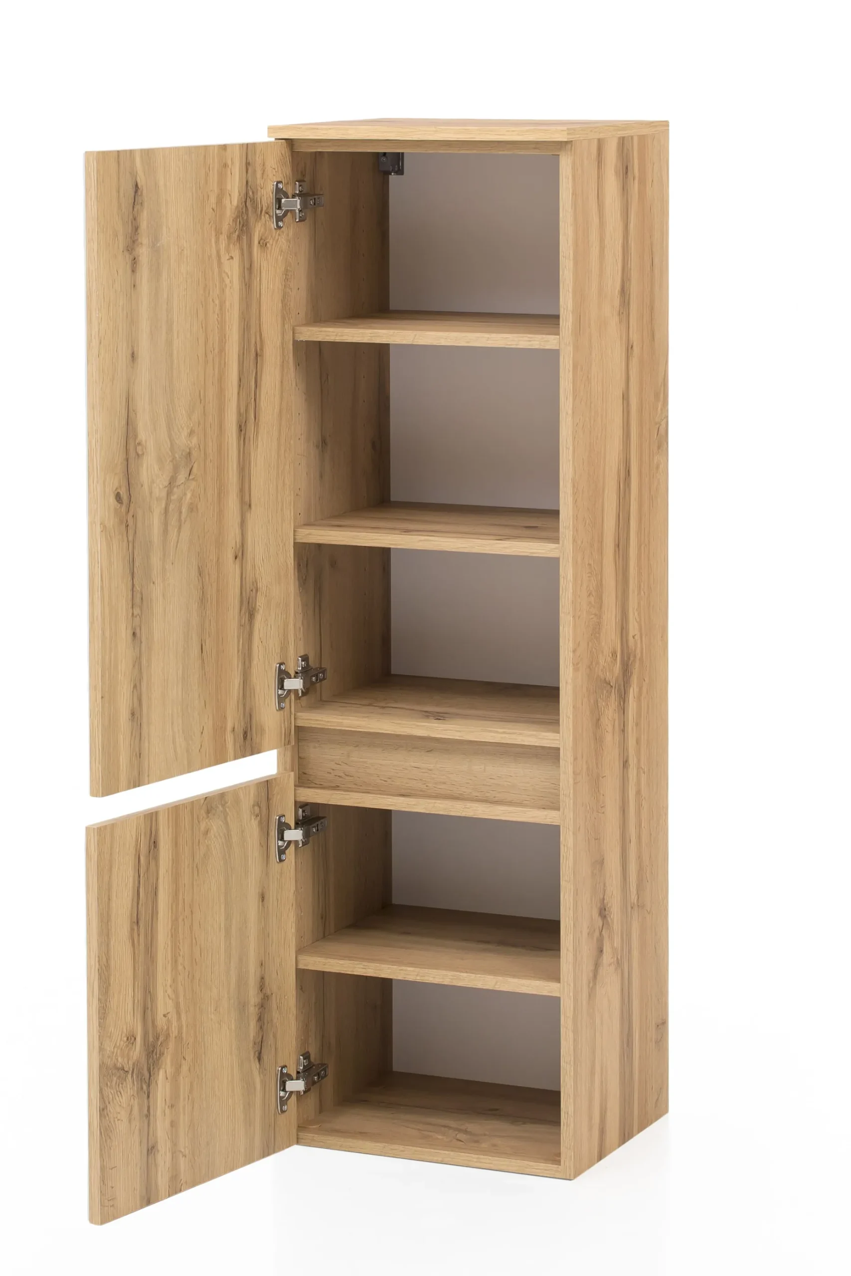 Säulenschrank Helina 40cm 2 Türen - Eiche/Weiß