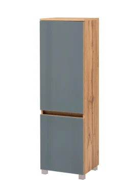 Säulenschrank Helina 40cm 2 Türen - Eiche/grau