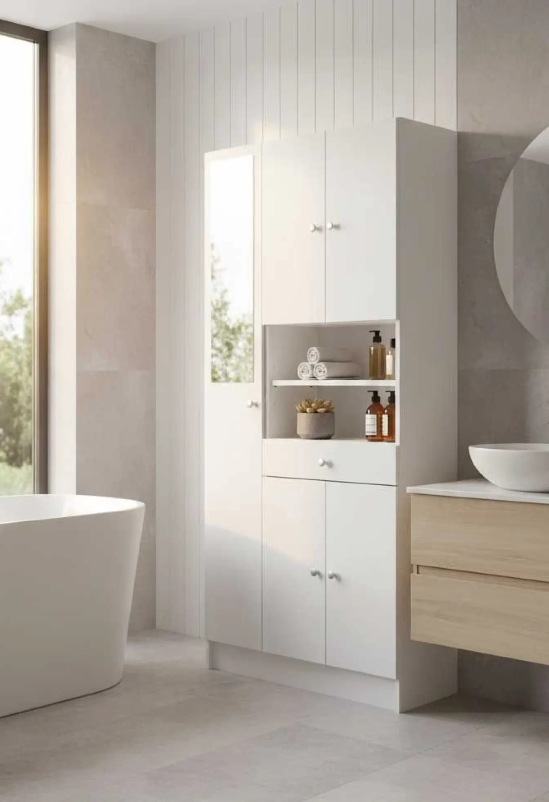 Säulenschrank Imogen-mattweiß