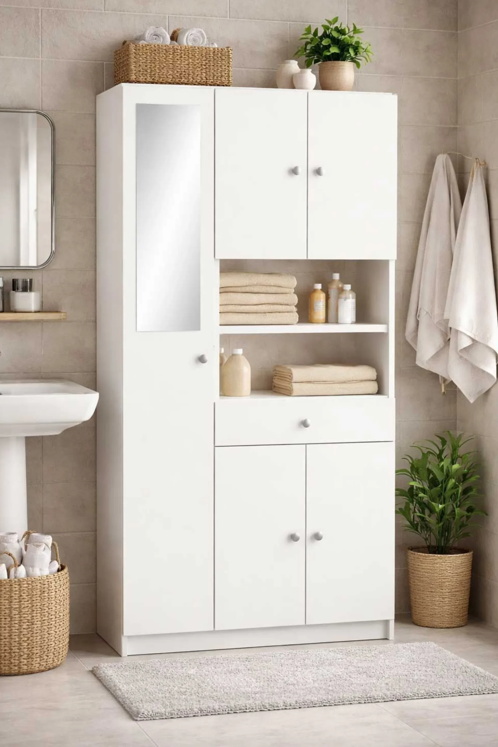 Säulenschrank Imogen-mattweiß