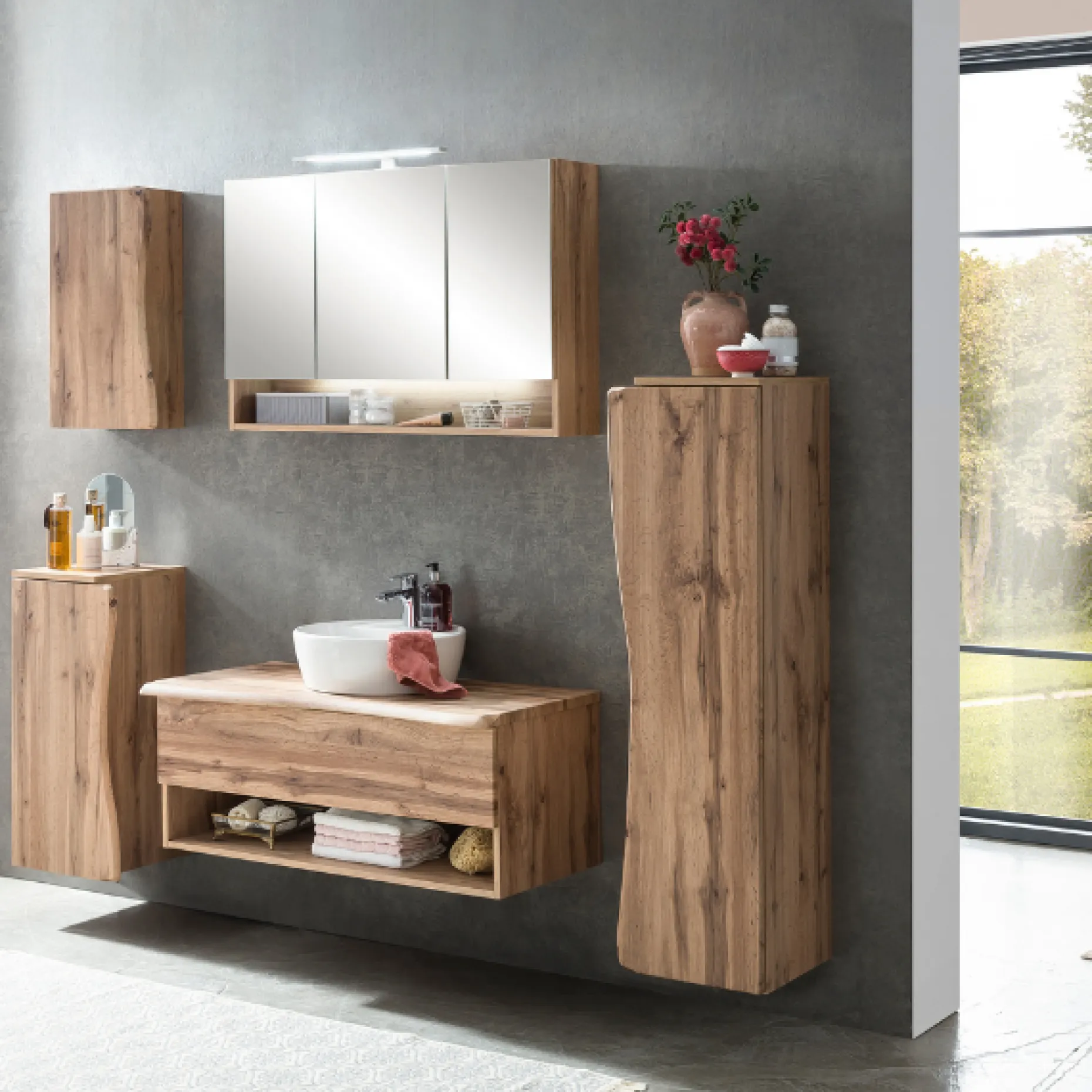 Säulenschrank Karan 37cm 1 Tür - Eiche