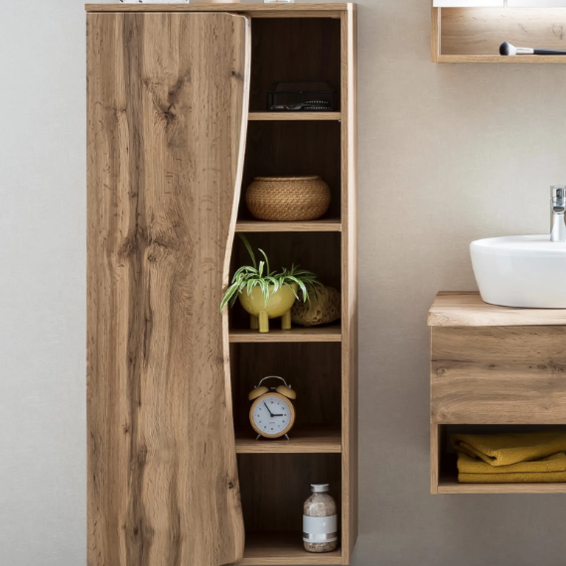 Säulenschrank Karan 60cm 1 Tür - Eiche
