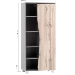 Säulenschrank Karan 60cm 1 Tür - Eiche