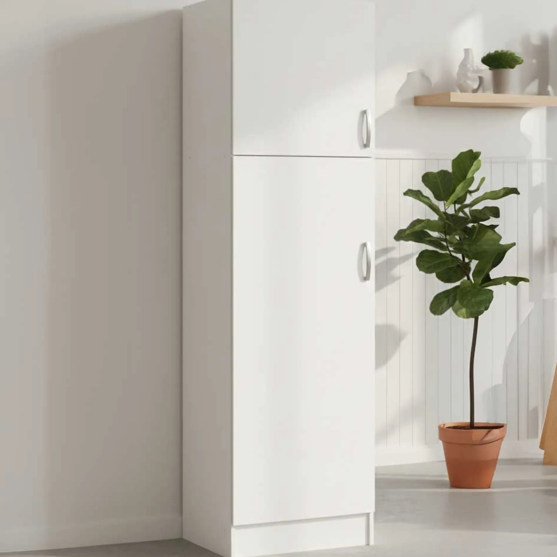 Säulenschrank Küche Nova | 60 x 56,6 x 204 cm | Weiß