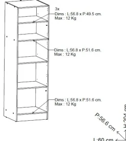 Säulenschrank Küche Nova | 60 x 56,6 x 204 cm | Weiß
