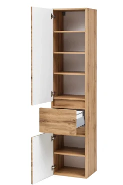 Säulenschrank Kornel 40cm 2 Türen und 1 Schublade - Eiche