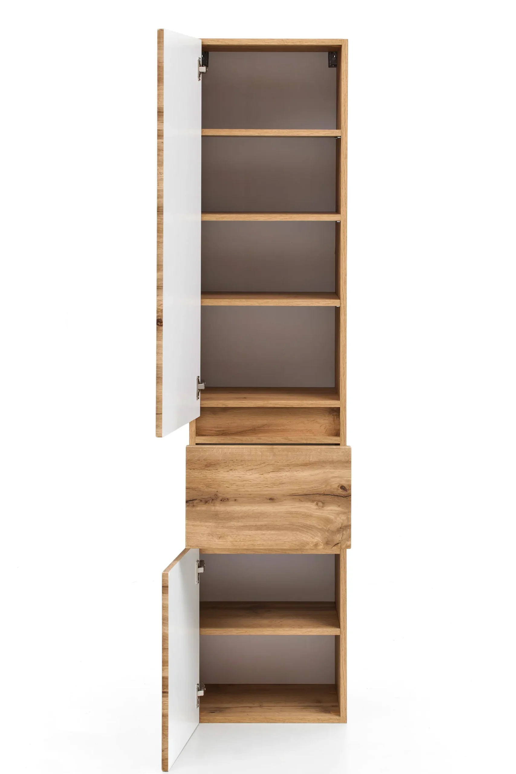 Säulenschrank Kornel 40cm 2 Türen und 1 Schublade - Eiche