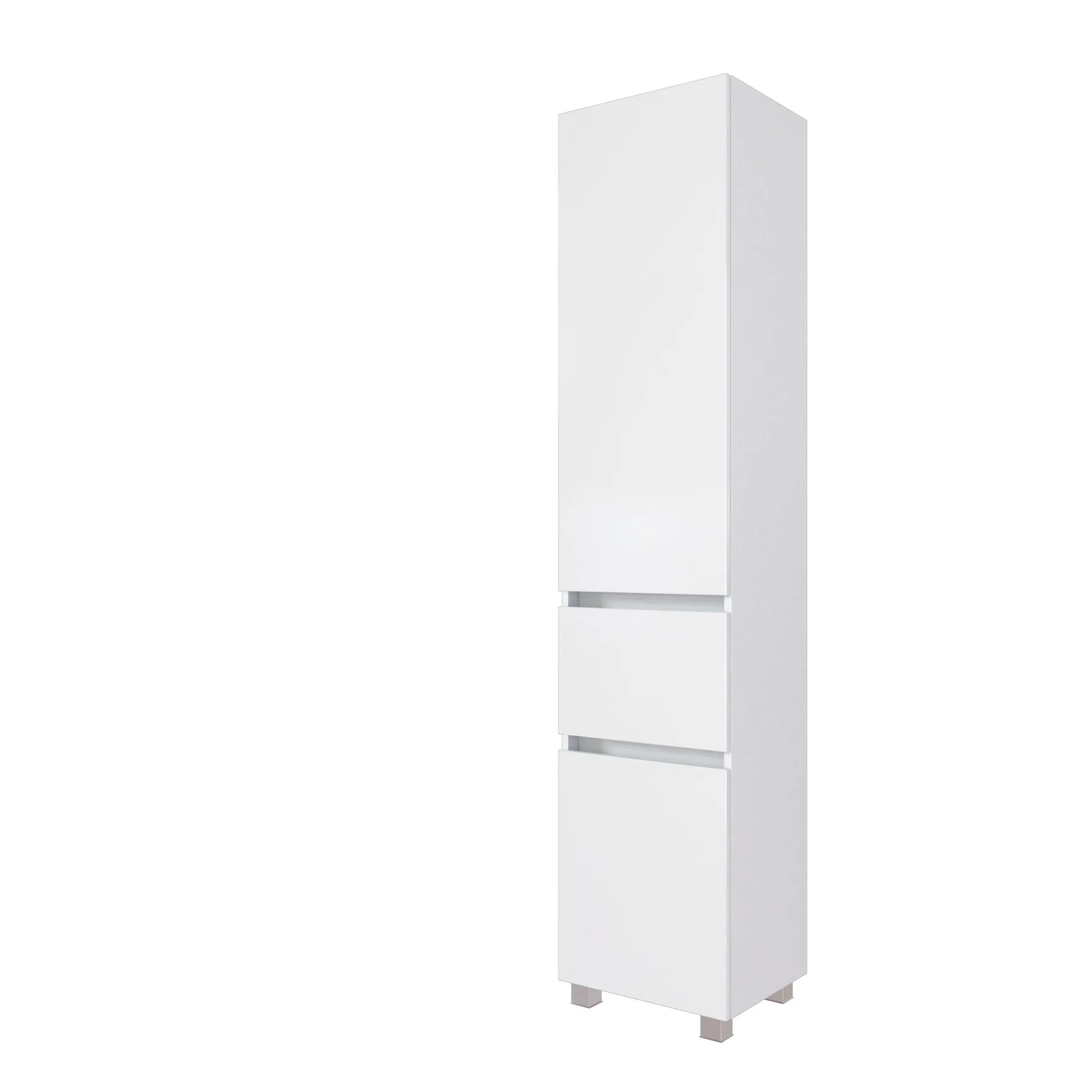 Säulenschrank Kornel/Pisca 40cm 2 Türen und 1 Schublade - weiß