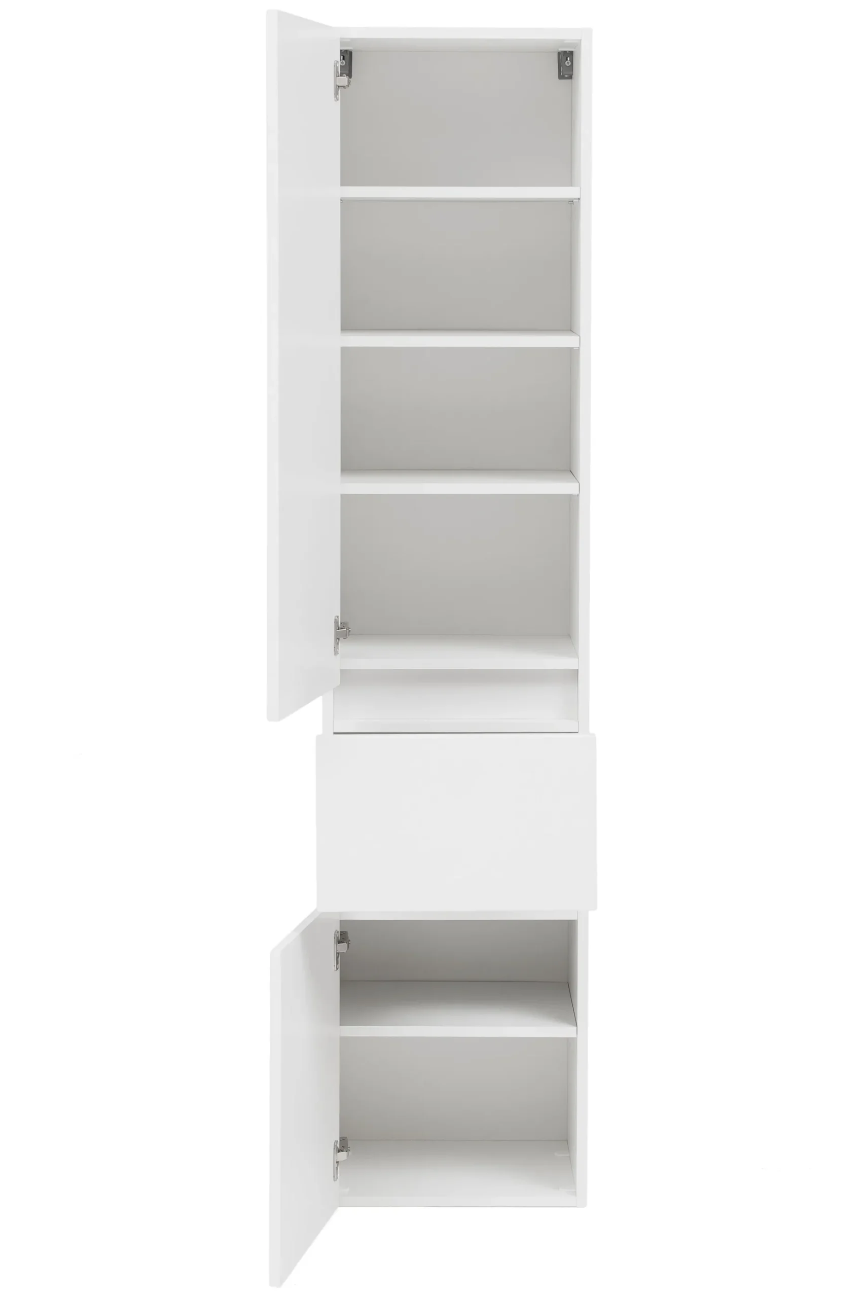 Säulenschrank Kornel/Pisca 40cm 2 Türen und 1 Schublade - weiß
