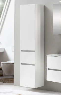 Säulenschrank Kornel/Pisca 40cm 2 Türen und 1 Schublade - weiß
