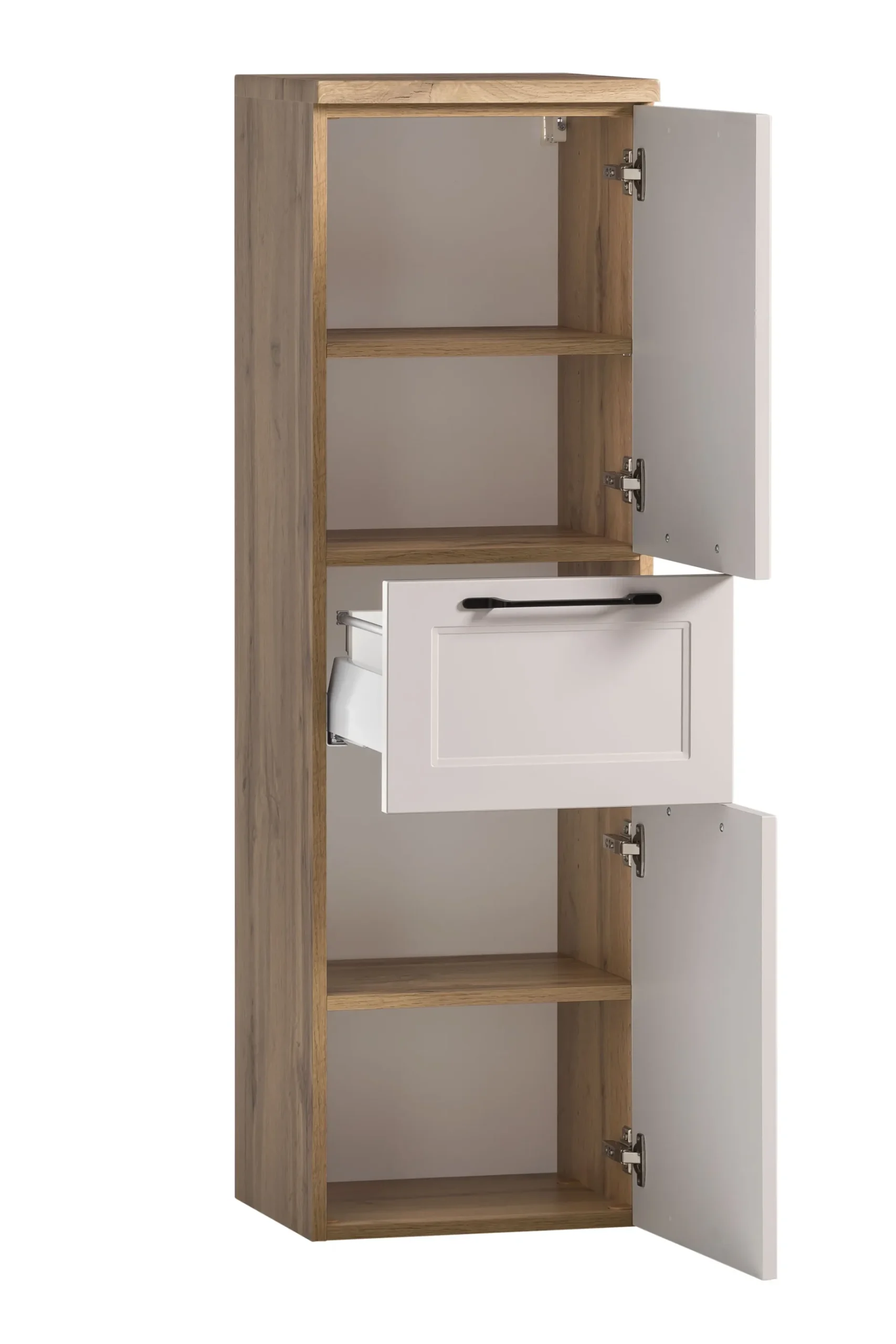 Säulenschrank Meran | 40 x 35 x 130 cm | Wandmontierbar | Farbe Kaschmir