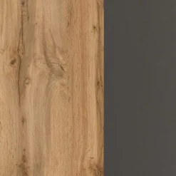 Säulenschrank Pares 30cm 2 Türen und 1 Schublade - Graphit/Eiche Rotbraun