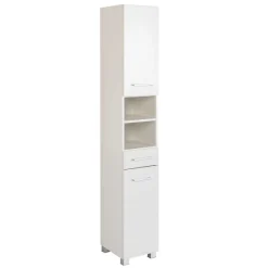 Säulenschrank Pares 30cm 2 Türen und 1 Schublade - weiß