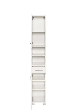 Säulenschrank Pares 30cm 2 Türen und 1 Schublade - weiß