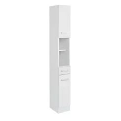 Säulenschrank Ricca 25cm 2 Türen und 1 Schublade - weiß
