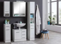 Säulenschrank Ricca 25cm 2 Türen und 1 Schublade - weiß