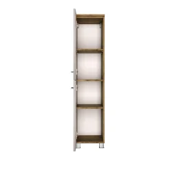Säulenschrank Sefa 30cm 2 Türen - Eiche/Weiß
