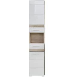 Säulenschrank Set-Eins | 37 x 31 x 182 cm | San Remo Oak Light