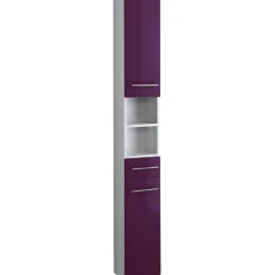 Säulenschrank Small 25cm 1 Schublade und 2 Türen - hochglänzend lila