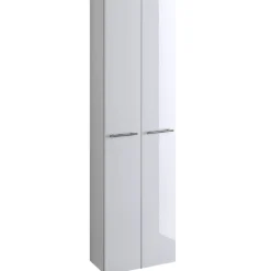 Säulenschrank Small 50cm 2 Türen - Hochglanz weiß