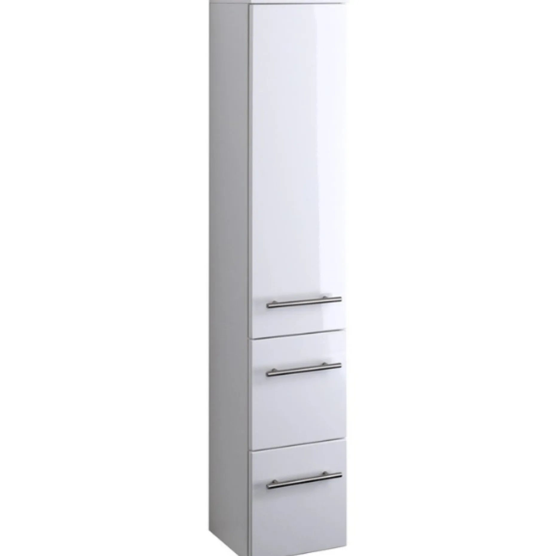 Säulenschrank Small 25cm 1 Tür und 2 Schubladen - hochglänzend weiß