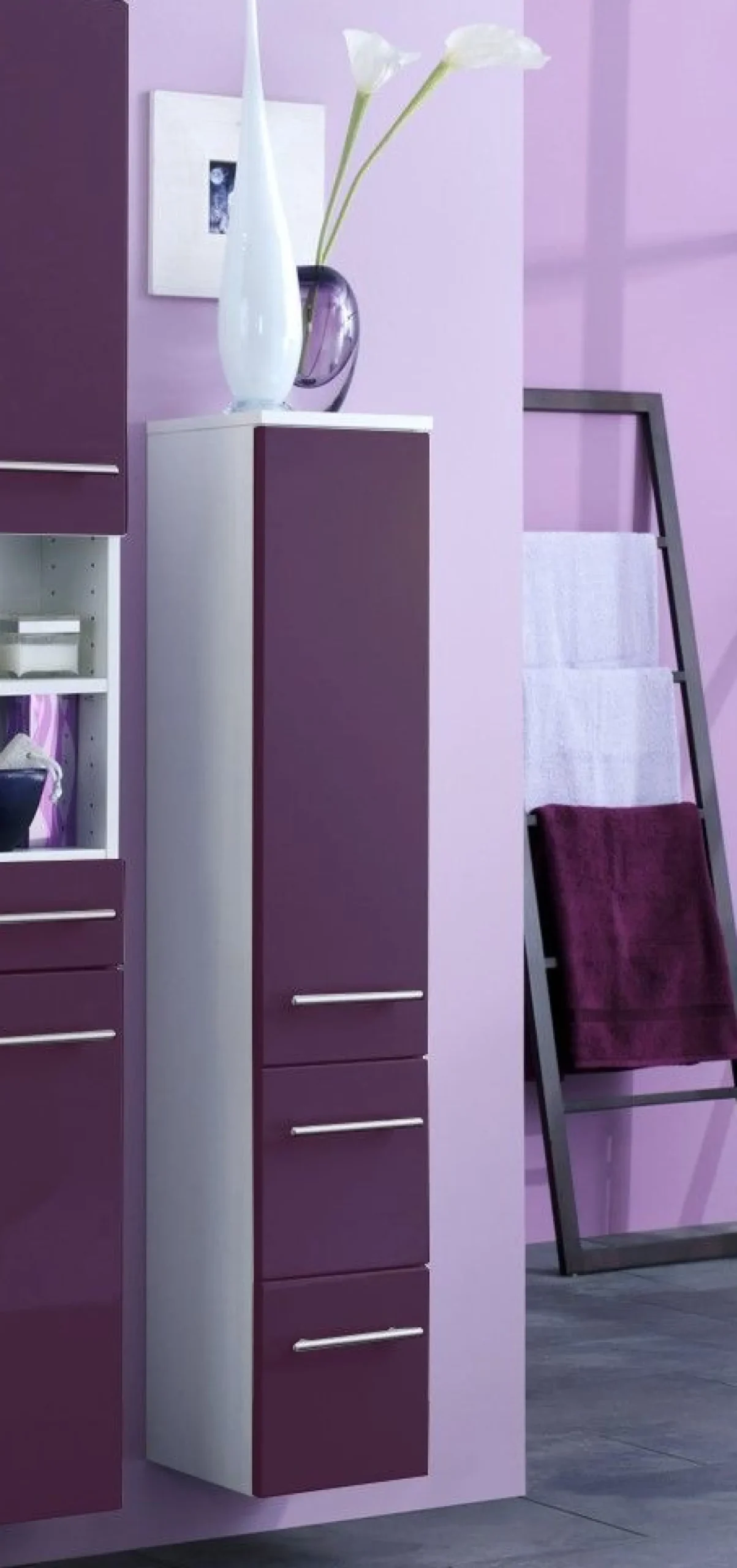 Held Säulenschrank Small 25cm 1 Tür und 2 Schubladen - hochglänzend