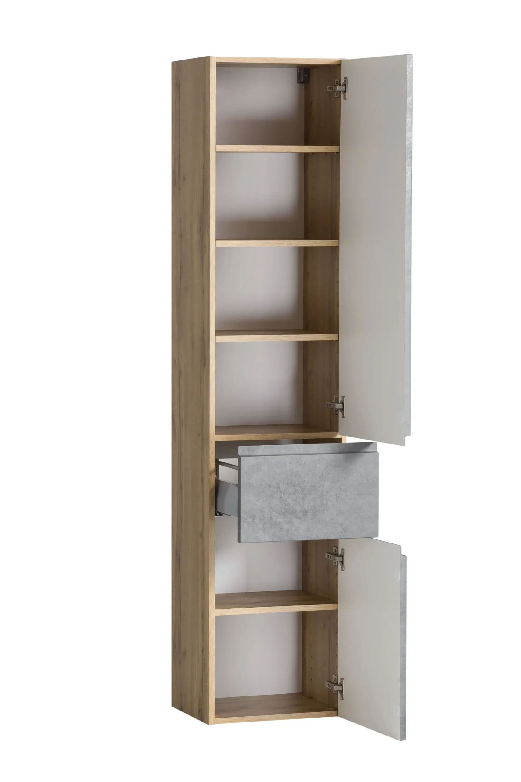 Säulenschrank Varese | 40 x 35 x 180 cm | Betonfarbenes Design