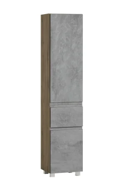Säulenschrank Varese | 40 x 35 x 180 cm | Betonfarbenes Design